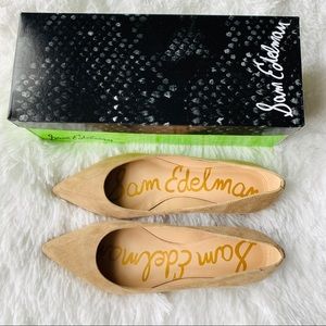SAM EDELMAN Sally Oatmeal Suede Flats